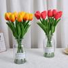 10pcs Artificial Tulips Flower Bouquet Long Branch Real Touch Artificial Tulips Fade-Resistant Tulips Fake Flower Event Decor