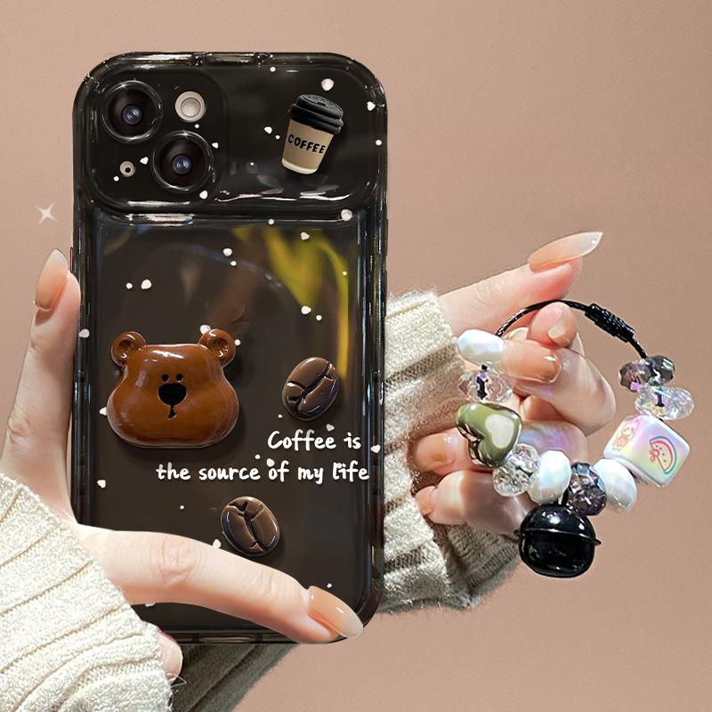 Kaffee Bär Puppe Anhänger Geeignet für Opporeno11/9pro Handyhülle Vivos17 Klappspiegel Xiaomi 14