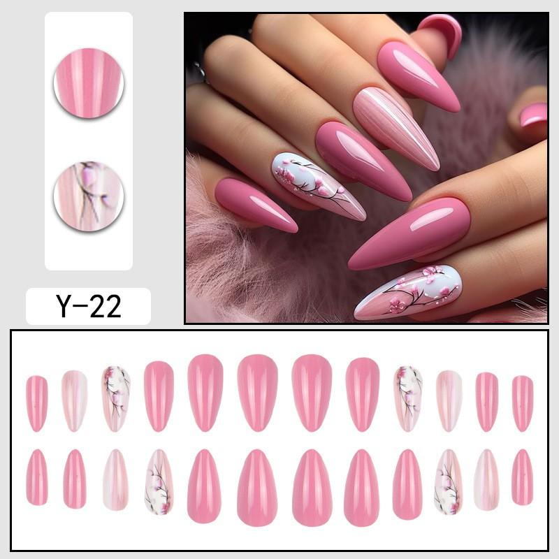 Reusable Press-On Nails With Cat Eye Effect Gradient Design Women Sweet Chic Style Wearable Nail Tips