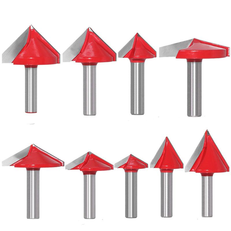 1pc 8mm Shank 60 90 120 150 Degrees V Groove Wood Router Bit Solid Carbide End Mill Woodworking Tools