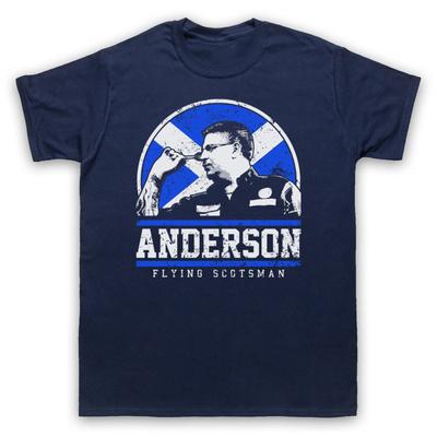 T-shirt da uomo e da donna Anderson Flying Scottish Player Darts Tribute Scotsman