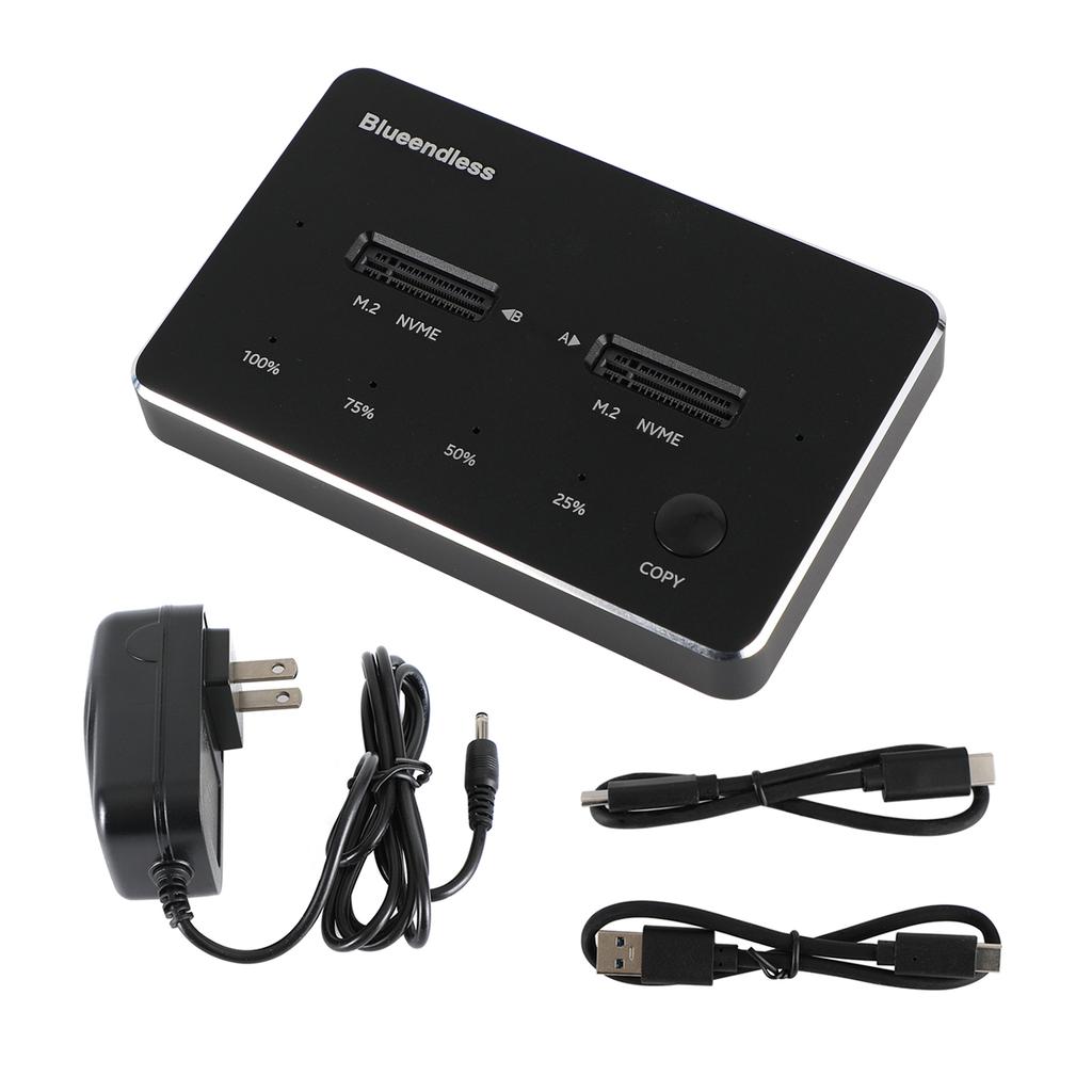 Stacja Dokująca NVME Duplikator SSD M.2 NVME+NVME Obudowa Dysku Półprzewodnikowego