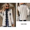 Turndown Collar Plaid Plush Jacket Women's Single Breasted Long Sleeved Coat Medium Length Loose Warm Outerwear Autumn and Winter New Fashion