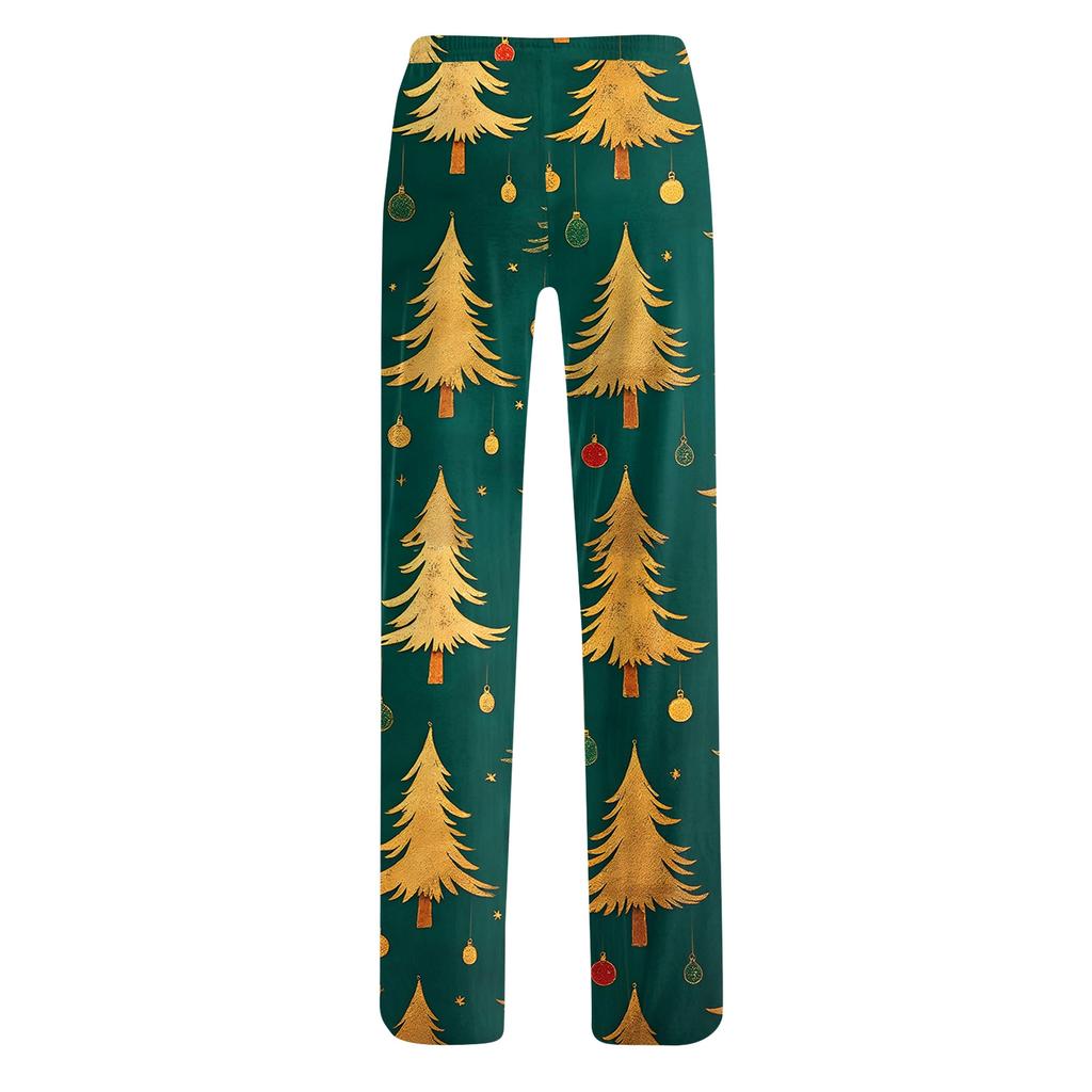 Womens Pajama Pants Sleepwear Casual Drawstring Elastic Waist Pants Comfy Straight Yoga Loose Trousers