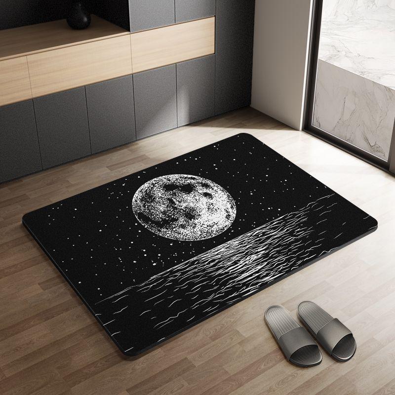 

Space Planet Diatom Mud Floor Mat Toilet Foot Mat Bathroom Bathtub Water Absorption Non-Slip Toilet Door Quick Drying Door Mat Quality 40X60cm 15.7X23.6in