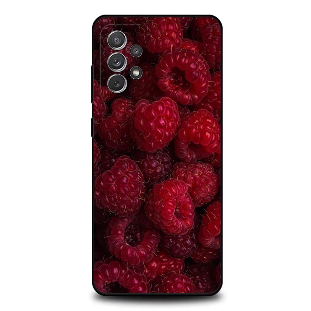 

Red Cherry Pomegranate Raspberry Phone Case For Samsung S25,S24,S21,S22,S23,S30,Ultra,S20,Plus,Fe,Lite,Note,10,9,5G Black Cover Samsung S25