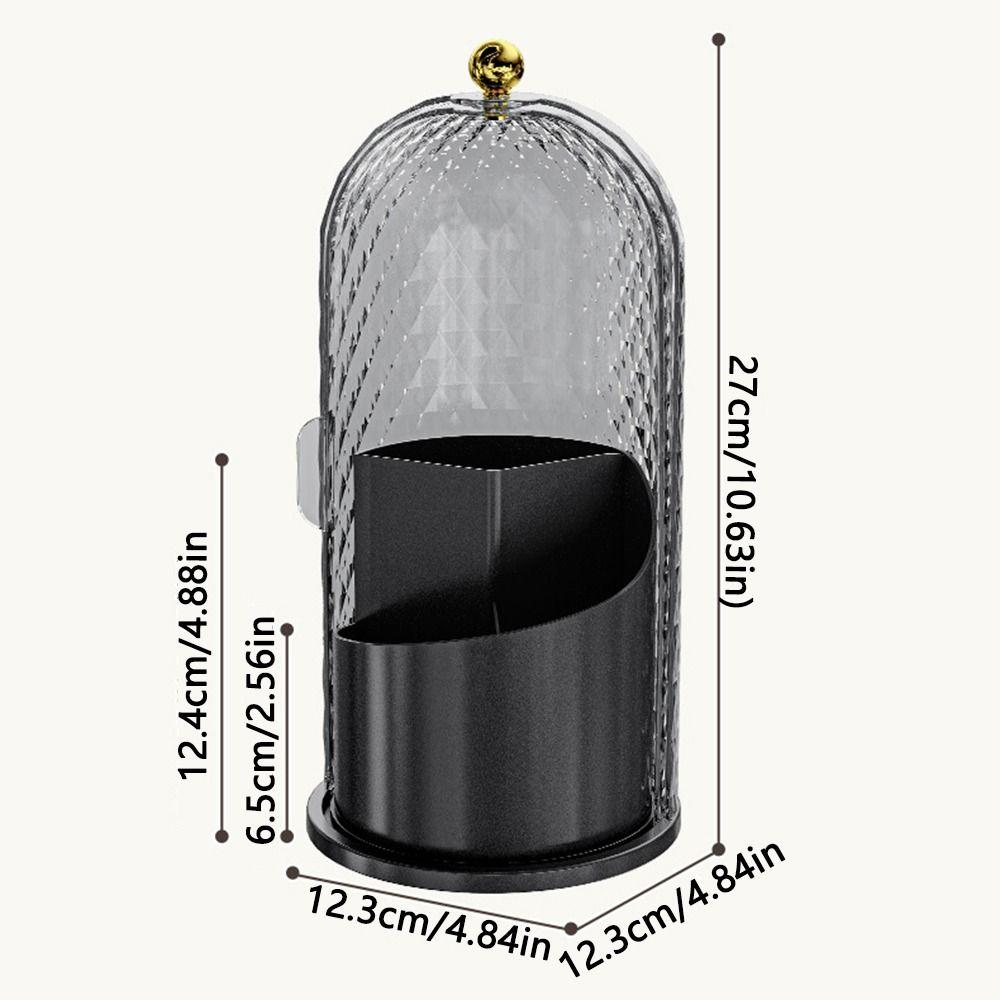 Dustproof Birdcage Makeup Brush Holder 360° Rotating Make Up Brush Bucket Eyebrow Pencil