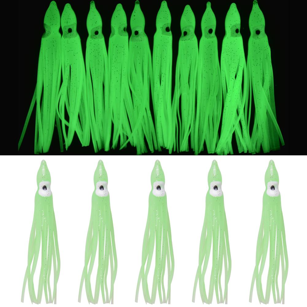 30/50/100pcs Soft Squid Lure Octopus Squid Skirt Bait Trolling Lure Jigs Silicone Artificial Bait For Tuna Sailfish Catfish