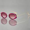 Occhiali da Sole Ovali Retro Transfrontalieri: Stile Europeo & Americano Telaio in Metallo alla Moda Sfilata di Moda 89261