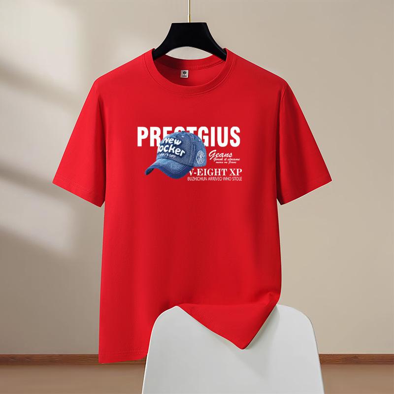 Mens Clothing Luxury Goth Punk Hat Printed Oversized New Summer T-Shirts for Men Casual Tee Short Sleeve Top Graphic T Shirts