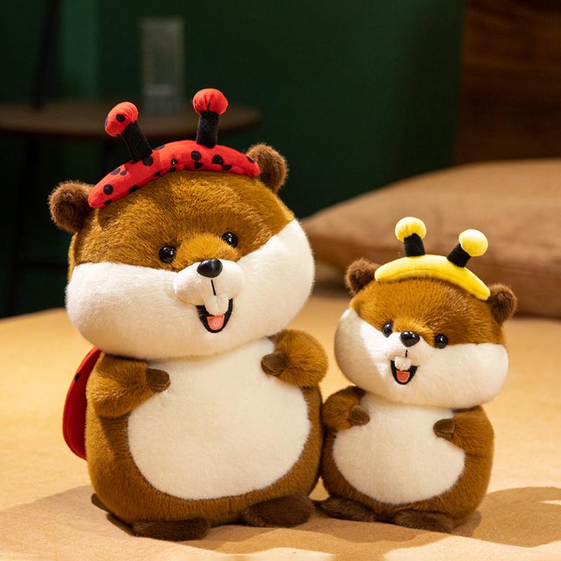 Kawaii Marmot Plush Toys Simulation Groundhog Cosplay Bee Ladybug Stuffed Animal Pillow Doll Birthday Gift Room Decoration