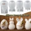 Easter Series Silicone Easter Egg Mold Non-stick 3D Candle Making Mold Handmade Striped Pattern Bunny Egg Mould Easter Decor
