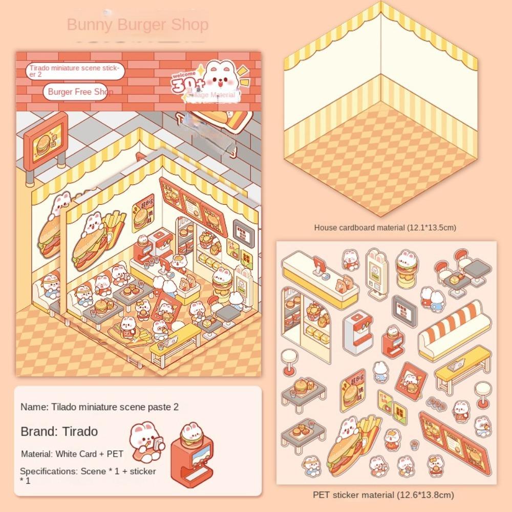 DIY Miniature Scene 3D Stickers Decorative Landscaping Stickers Kawaii Visual Stacking Sticker