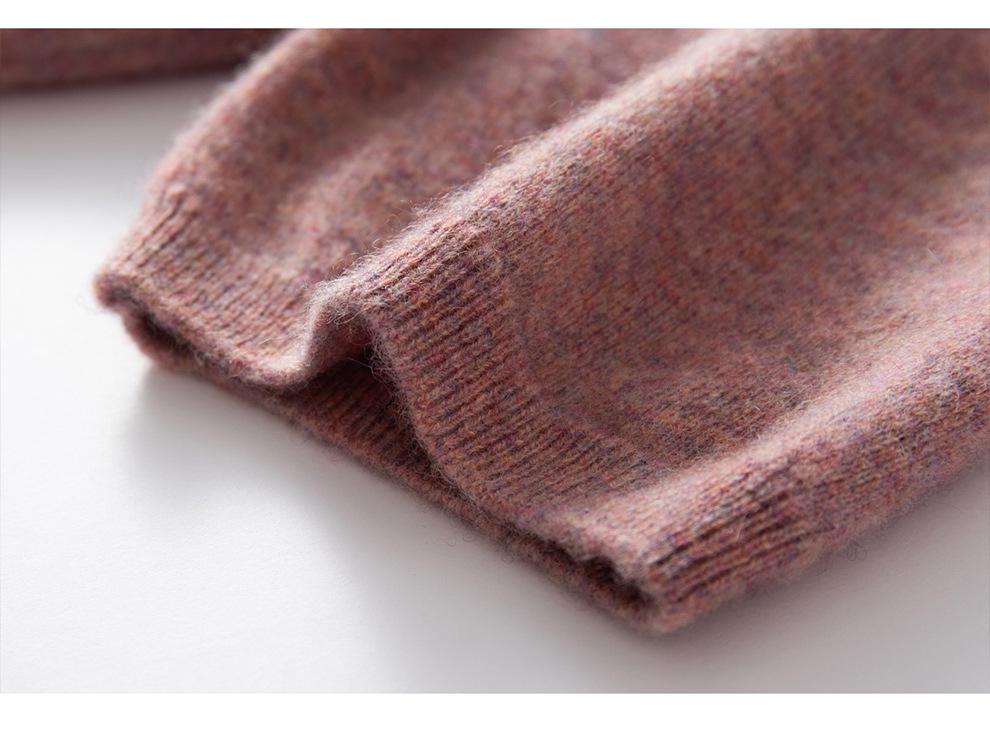 Women's 100% Cashmere Polo Neck Loose Knit Short Sleeve Sweater - Autumn/Winter New Style