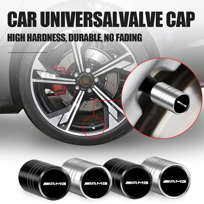 4Pc AMG Logo Car Wheel Tire Valve Cap Cover Accessory For Mercedes Benz AMG W204 W205 W210 W211 W212 W213 W167 W176 W463 GLC C63