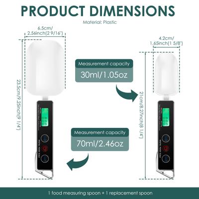Digital Weighing Spoon LCD Electronic Food Scale High Precision Digital Kitchen Scale with Detachable Handle for Home and Bakery