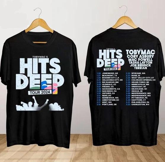 Tobymac Shirt Hits Deep Tour 2024 Black T Shirt Size S-5XL Unisex T-Shirt XL