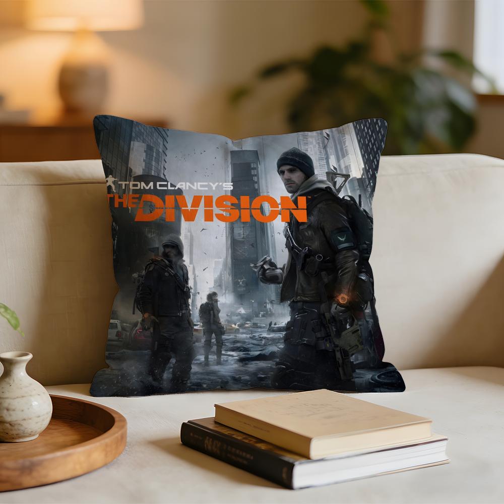Game Tom Clancys The Division 2 Cushion Cover Short Plush Pillowcase for Bed Sofa Carwashable