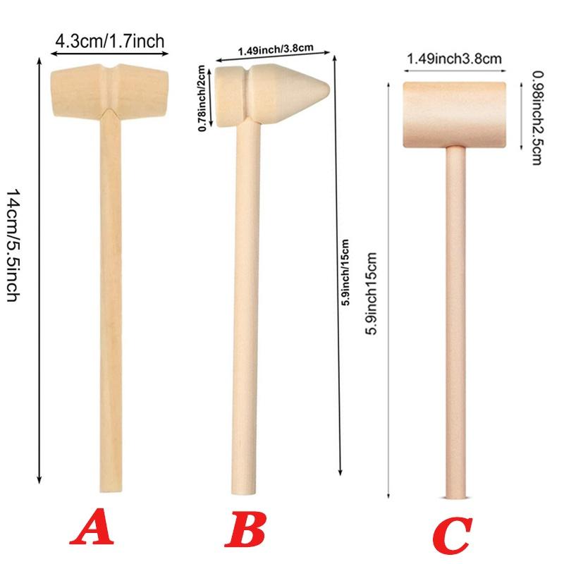 5/10pcs Mini Wooden Hammer Pounder Replacement Wood Mallets Crab Seafood Crackers Kids Toys Birthday Party Gift Decoration