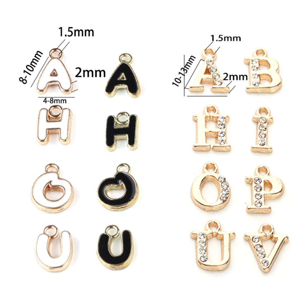 26pcs A-Z Letter Alloy Pendant Color Alphabet Enamel Dripping Oil Charms Bead for DIY Neckalce Bracelet Jewelry Making Accessory