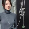 Sports Personality Tennis Racket Sweater Chain Autumn And Winter Long Versatile Racket Pendant Necklace Female Tide Geometry