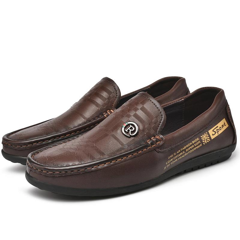 Loafers Läderskor för Män Golf Arbete Business Herrskor Spegel Lyxskodon Designer Skate Cricket Stilfull Casual Platt Sko