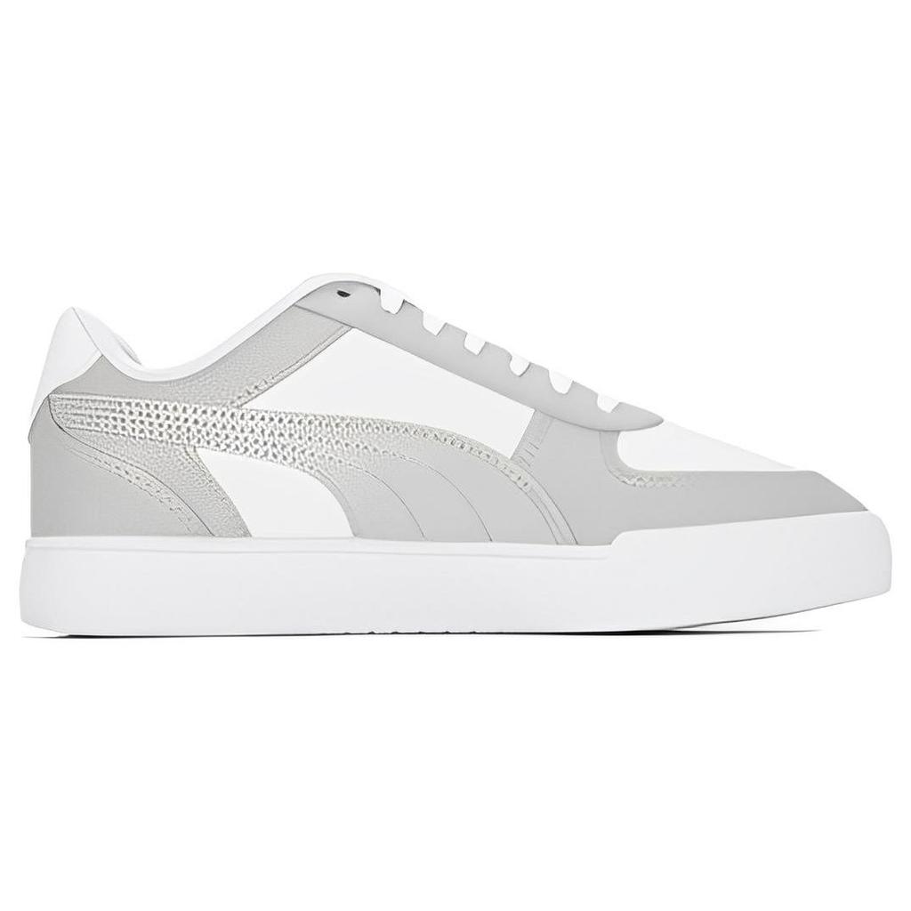 PUMA Caven Comfortable Abrasion Resistant Low top Skateboard Shoes Unisex White Gray 380810-35