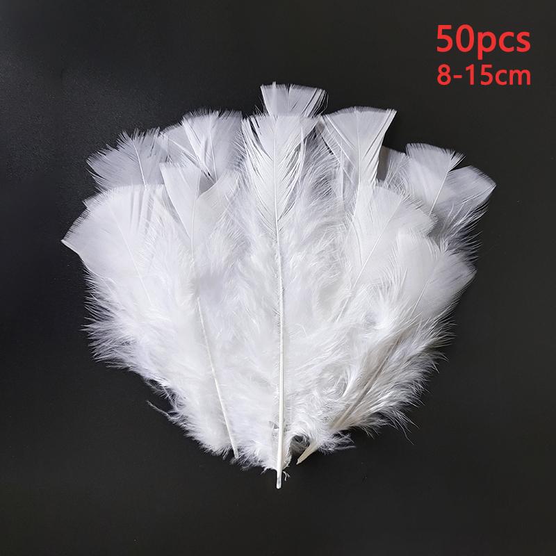 8-15Cm Feathers Long Decoration Bulk White Plume 50Pcs Chicken Goose For Massage Pictures Tree Dreamcatcher Crafts Plumas Small