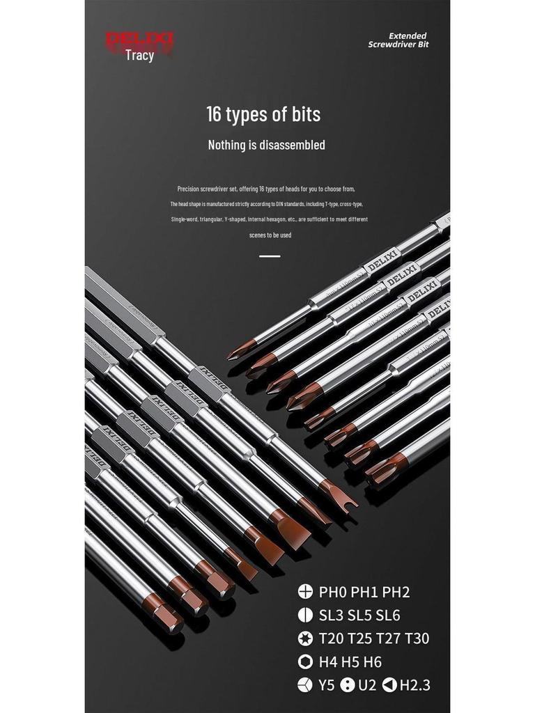 Delixi Multifunctional Screwdriver Set with Triangular and Torx Bits