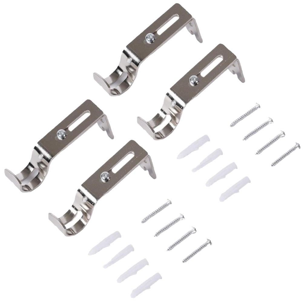 2/4pcs Wall-mounted Curtain Rod Support Extendable Metal Roman Pole Bracket Universal Adjustable Hanging Hooks