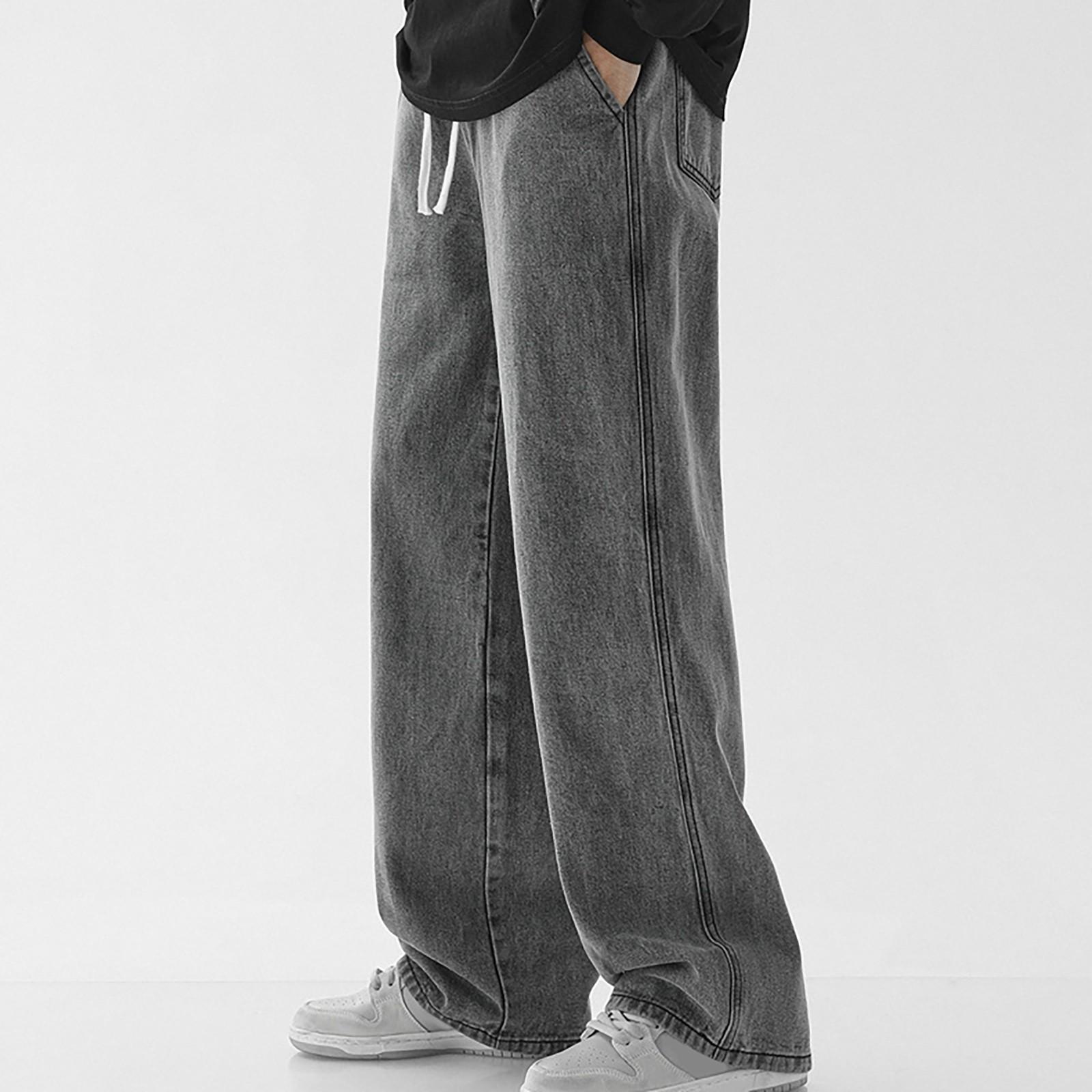 

Мужские хлопковые и льняные модные повседневные однотонные дышащие брюки XL небесно-голубой