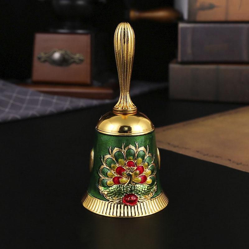 

WTEMPO Vintage Hand-Rung Bells Metal School Bells for Classroom Ideal for Home and Dining Room Use No Batteries Needed Durable Hand-cranked Bells 1pc темно-зеленого