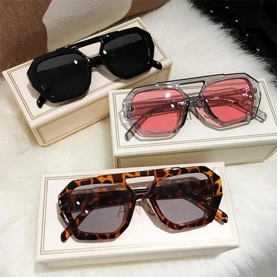 Retro Schildpatt Pilot Sonnenbrille Damen Marken Designer Übergröße Gläser Brillen Doppelsteg Rechteckig Herren Sonnenbrillen