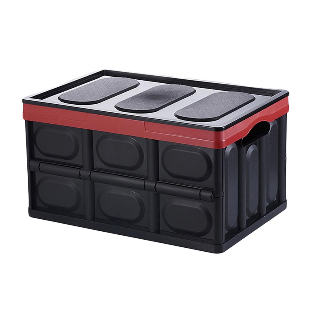 Car Trunk Organizer 30L Foldable Tools Equipment Storage Box for BBQ Lake - Black
