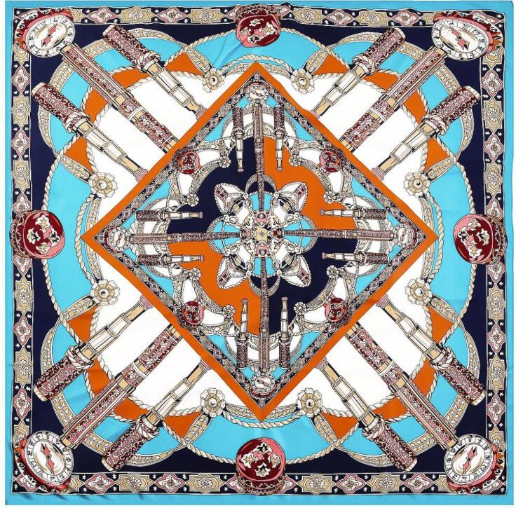 New Luxury Brand Silk Scarf Women Print Square Shawl Hijab Scarfs Female Fashion Shawls Scarves For Ladies 130*130cm