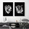 1pc Black White Anatomy Skeleton Poster Paper Print Home Bedroom Entrance Bar Cafe Art Painting Decoration