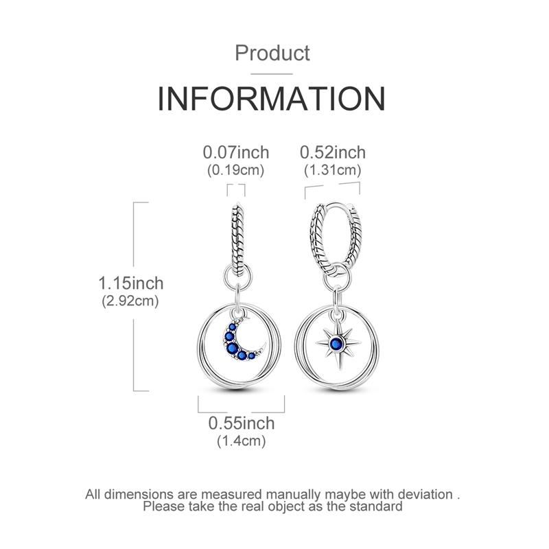 New 925 Sterling Silver Earrings Butterfly Turtle Wings Stars Moon Star Hoop Earring for Women Making Jewelry Gift