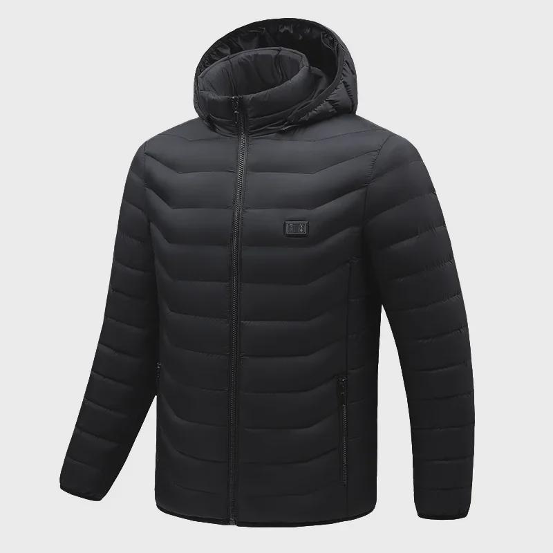 USB-Powered Heated Winter Jacket with Detachable Hood - Smart Temperature Control