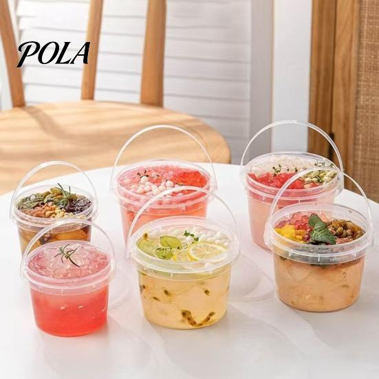 Leakproof Food Containers 2PCS Round Buckets, with Lid And Handle Disposable Containers, Bulk Dry Goods Storage Stackable Food-grade Plastic