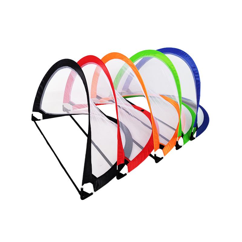 But de football portable pliable pour enfants, d'extérieur, avec filet pour s'amuser en famille
