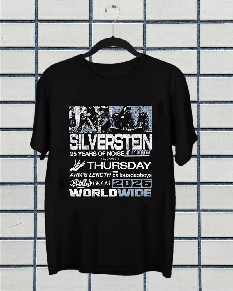 

Silverstein Band 25 years Of Noise Tour 2025 T Shirt Full Size S-5XL Unisex T-Shirt XL