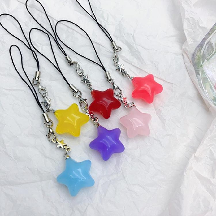 Handmade Keychain Colorful Star Pendant Phone Chain Charm Strap for Women Girl