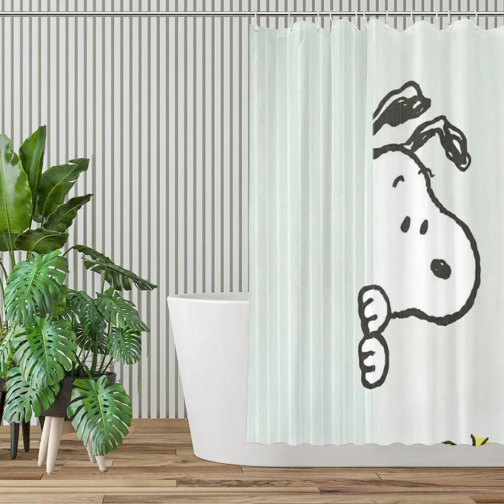 Snoopy Shower Curtain for Bathroom  Aesthetic Room Decoration