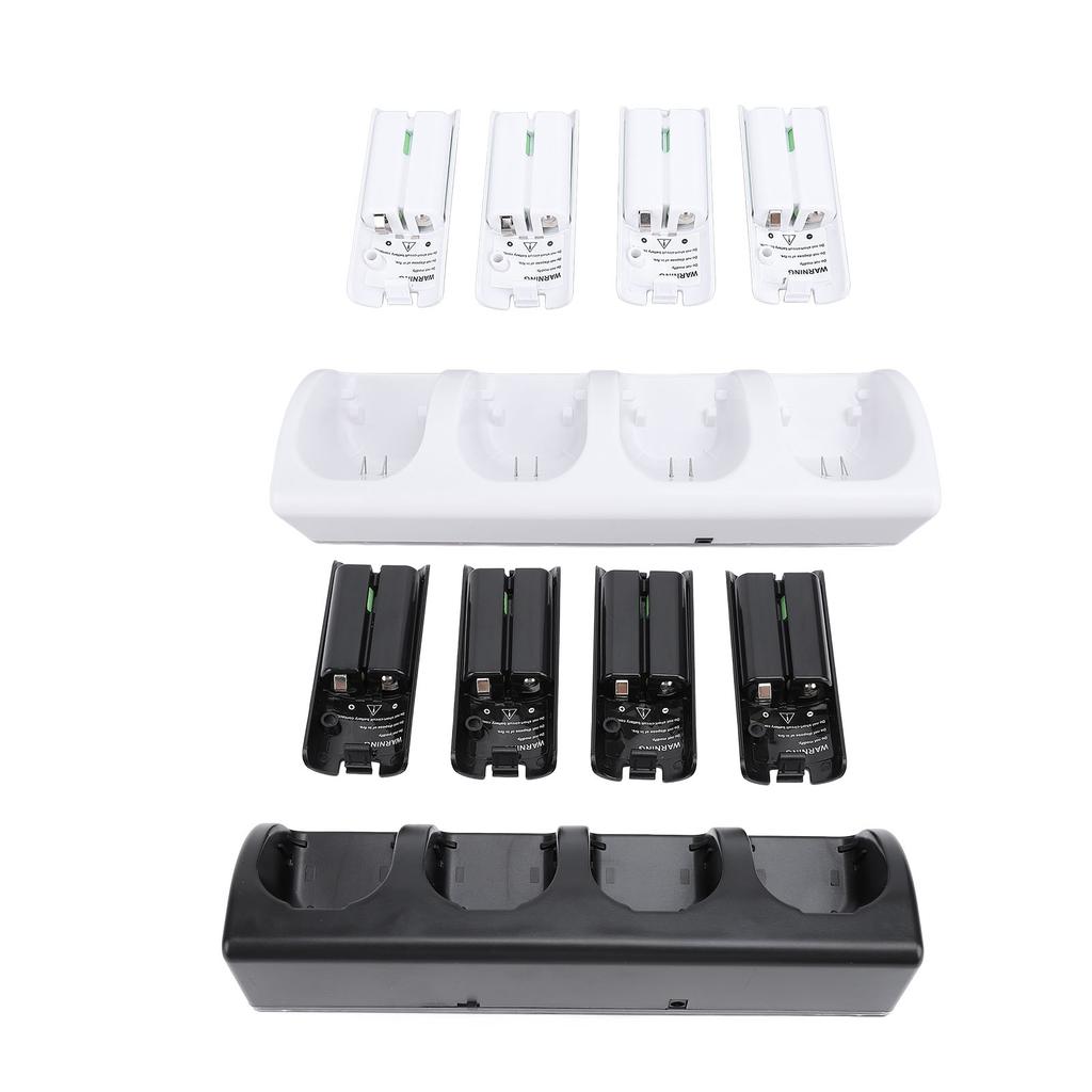 Controller Charger Station for Wii Remotes Controller Charger Dock Station with 4 Pack 2800mAh Recha