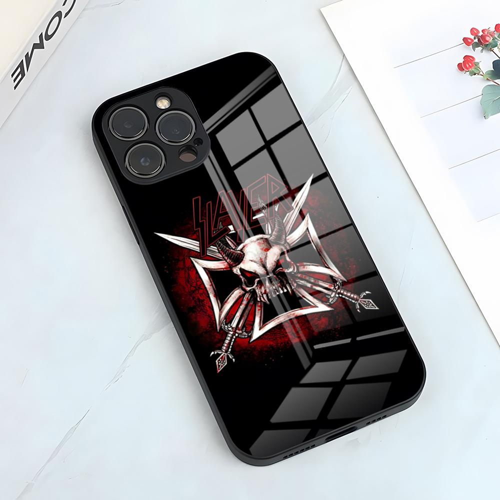 S-Slayer Metal Rock Band Handyhülle Für IPhone 17 Pro Max 15 Pro 16 14 Plus 12 13 Mini 11 Pro Stoßfeste Glasabdeckung