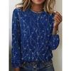 Ladies' Elegant Floral Printed T-shirt - Comfortable Round Neck Long Sleeve Top