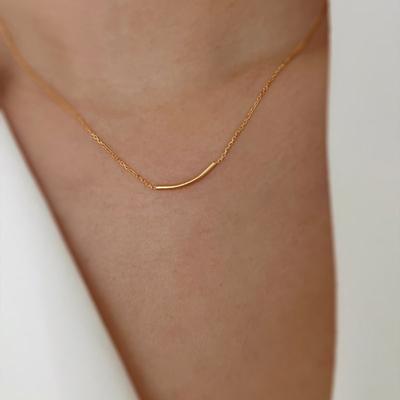 Taupe 925 Silver Slinn Necklace - Bar Necklace