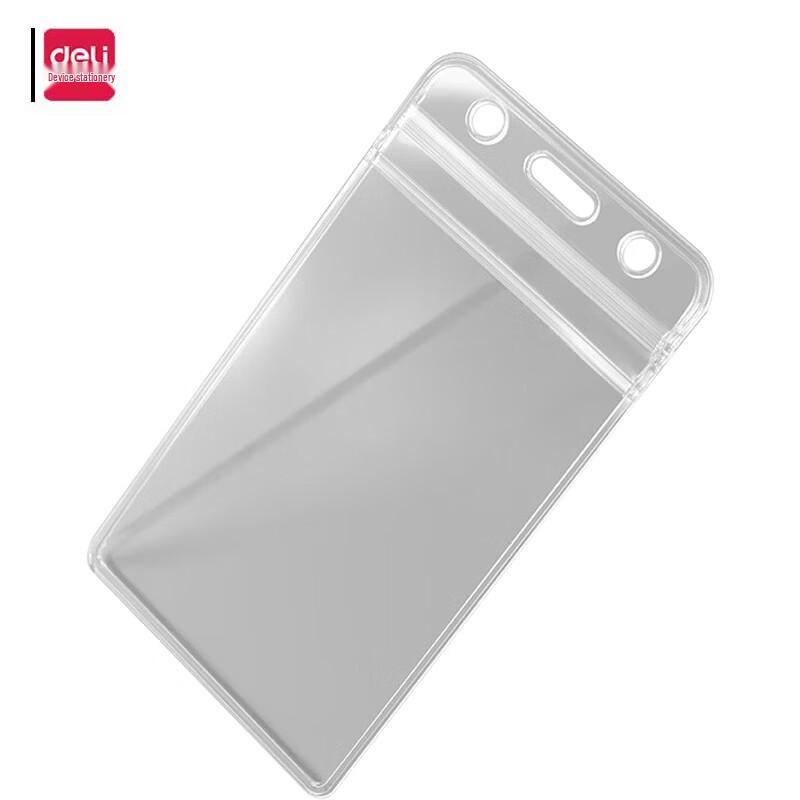 Deli Waterproof PVC Vertical ID Card Holder (10-Pack)