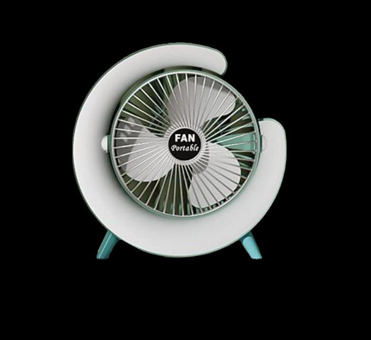 Five-Hole Mini Spray Fan: Portable, Folding, Clip-On, USB Chargeable Air Circulator with Light