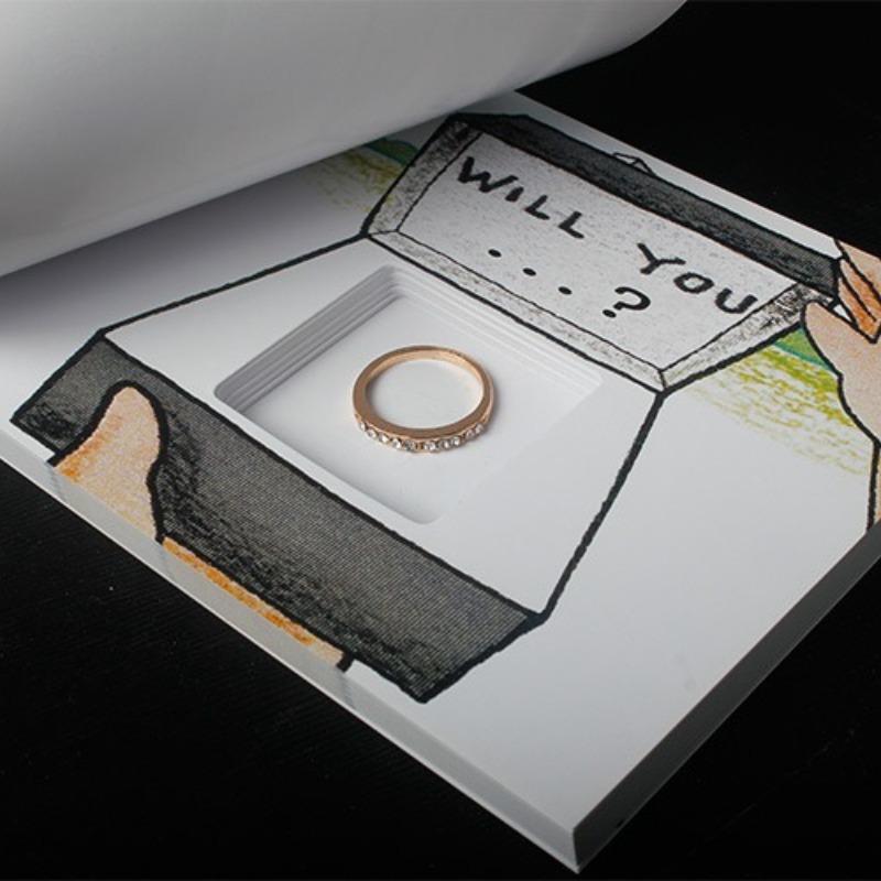 Hand-turning Book with Ring Necklace Gift Creative Puppy Animation Proposal Confession Artifact Chinese Valentine's Day Gift